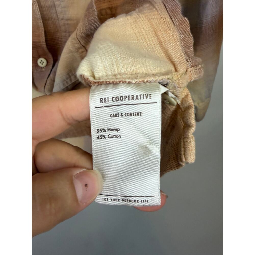 REI Co-op Cotton Hemp Flannel Long Sleeve Button Down Top Size Large Women's - Picture 6 of 7